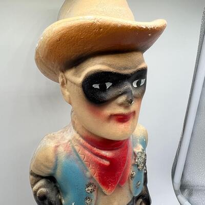 Antique Circa 1948 Chalkware Lone Ranger Cowboy Kid Statue Figurine Prize from Playland in Seattle