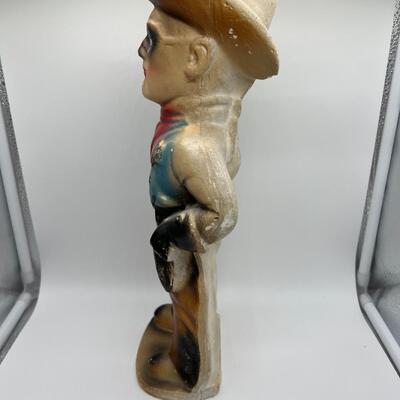 Antique Circa 1948 Chalkware Lone Ranger Cowboy Kid Statue Figurine Prize from Playland in Seattle