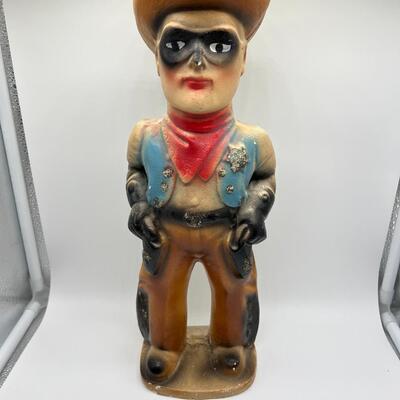 Antique Circa 1948 Chalkware Lone Ranger Cowboy Kid Statue Figurine Prize from Playland in Seattle