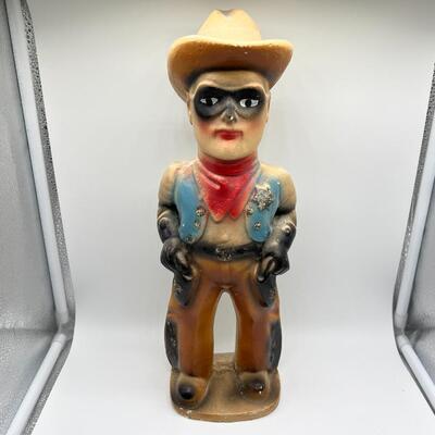 Antique Circa 1948 Chalkware Lone Ranger Cowboy Kid Statue Figurine Prize from Playland in Seattle