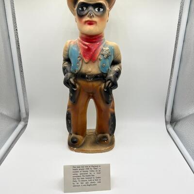 Antique Circa 1948 Chalkware Lone Ranger Cowboy Kid Statue Figurine Prize from Playland in Seattle
