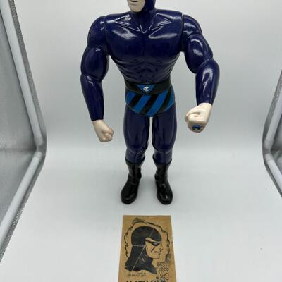 Vintage The Phantom Action Figure and Cut Out Paper Portrait