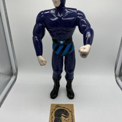 Vintage The Phantom Action Figure and Cut Out Paper Portrait
