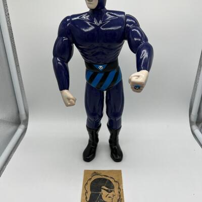Vintage The Phantom Action Figure and Cut Out Paper Portrait