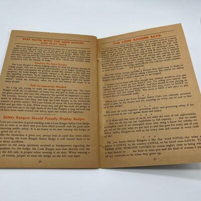 1939 Weber's Lone Ranger Safety Club Official Manual