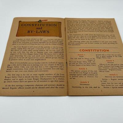 1939 Weber's Lone Ranger Safety Club Official Manual