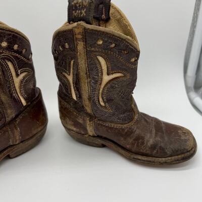 Rare Antique Tom Mix Childrens Leather Cowboy Boots