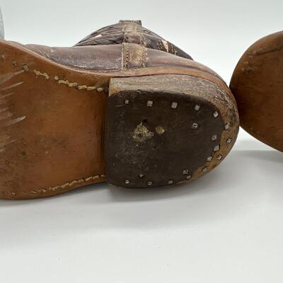 Rare Antique Tom Mix Childrens Leather Cowboy Boots