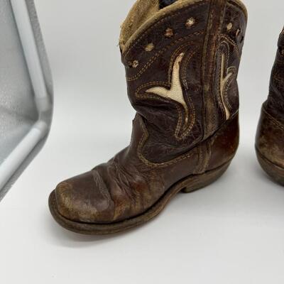 Rare Antique Tom Mix Childrens Leather Cowboy Boots