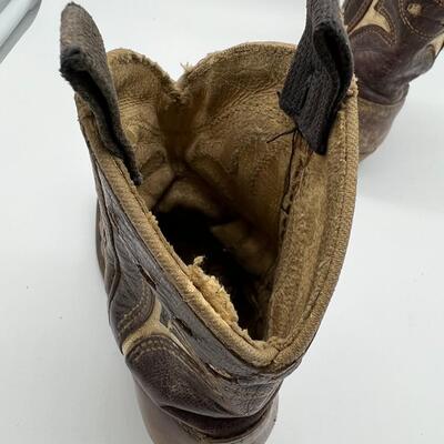 Rare Antique Tom Mix Childrens Leather Cowboy Boots