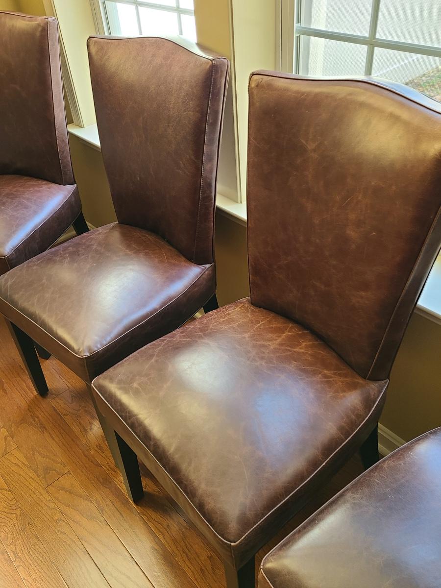 Arhaus leather dining chairs sale