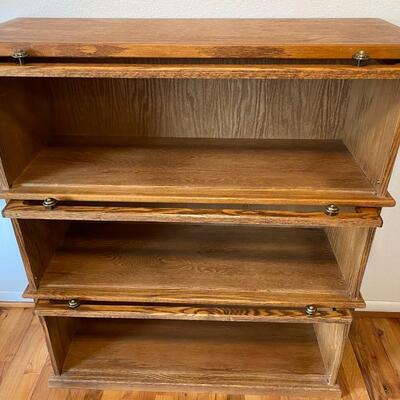 Vintage Stacking Wood Barrister Bookcase with 3 Shelves