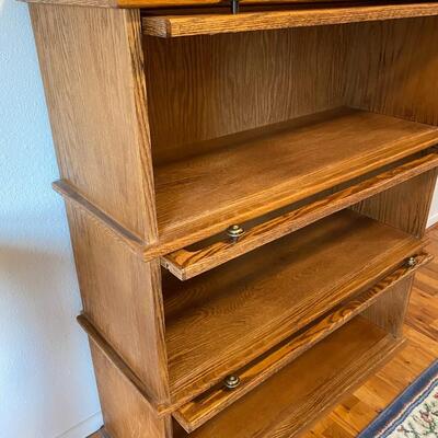 Vintage Stacking Wood Barrister Bookcase with 3 Shelves