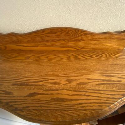 Vintage Curved Curio Display Cabinet Wood and Glass