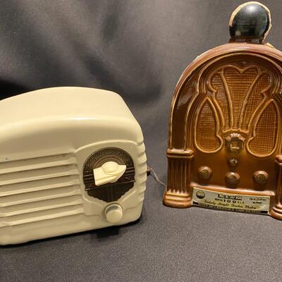 Lot of 2 Vintage Radio Items - 1940's Arvin Radio and Jim Beam Radio Broadcasting Decanter