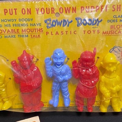 Lot of 3 Howdy Doody Plastic Toys Puppet Show and Puzzle Game and Howdy Pardner Brandin Iron Kit