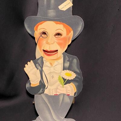 Charlie McCarthy 21 Inch Cut Out Cardboard Display Puppet with Moving Mouth