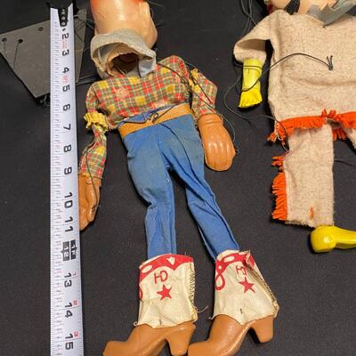 Vintage Pair 1950s Howdy Doody Marionette and Princess Playthings Puppet