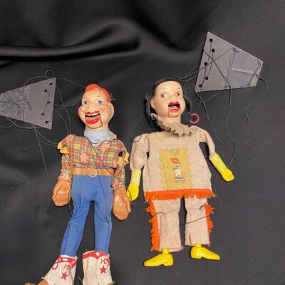 Vintage Pair 1950s Howdy Doody Marionette and Princess Playthings Puppet