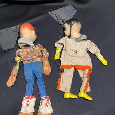 Vintage Pair 1950s Howdy Doody Marionette and Princess Playthings Puppet