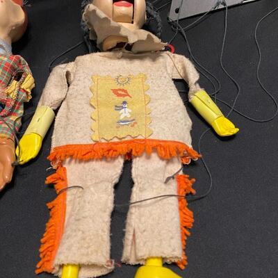 Vintage Pair 1950s Howdy Doody Marionette and Princess Playthings Puppet