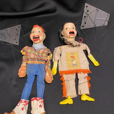 Vintage Pair 1950s Howdy Doody Marionette and Princess Playthings Puppet