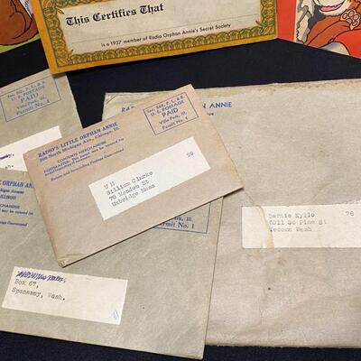 Large Lot of Antique Little Orphan Annie Books Ephemera Collectibles Cups Badges Pins and Collectibles