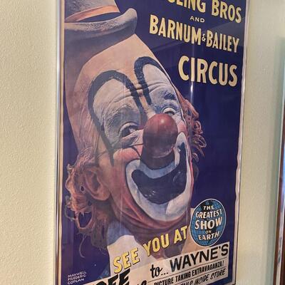 Vintage 1969 Ringling Bros and Barnum & Bailey Circus Poster Framed