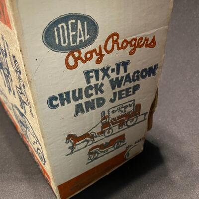 Antique Roy Rogers Fix-It Chuck Wagon and Jeep by Ideal in Original Box