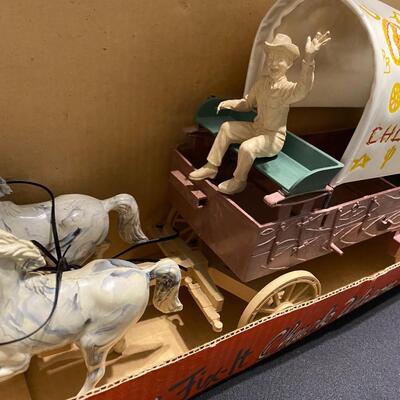 Antique Roy Rogers Fix-It Chuck Wagon and Jeep by Ideal in Original Box