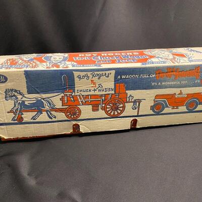 Antique Roy Rogers Fix-It Chuck Wagon and Jeep by Ideal in Original Box
