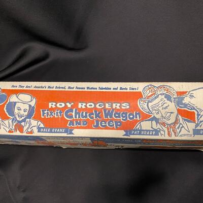 Antique Roy Rogers Fix-It Chuck Wagon and Jeep by Ideal in Original Box