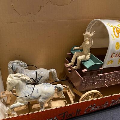 Antique Roy Rogers Fix-It Chuck Wagon and Jeep by Ideal in Original Box