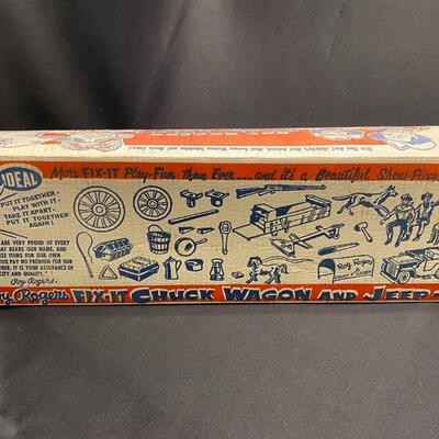 Antique Roy Rogers Fix-It Chuck Wagon and Jeep by Ideal in Original Box