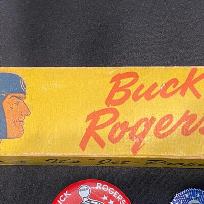 Lot of 5 Buck Rogers Strato Kite in Box Buttons and Pins