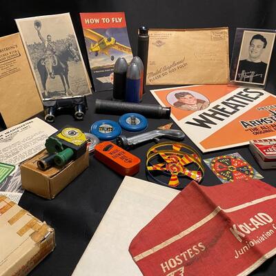 Large Lot of 1930s Aviation Jack Armstrong Ephemera Collectibles and Toys