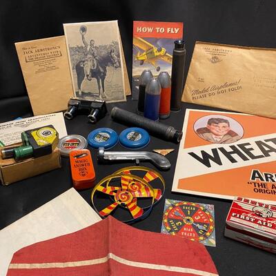 Large Lot of 1930s Aviation Jack Armstrong Ephemera Collectibles and Toys