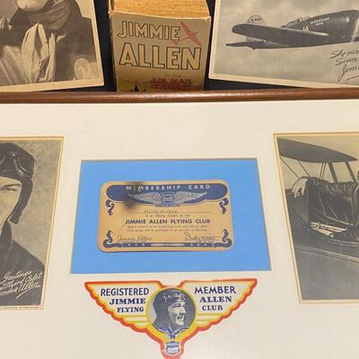 Large Lot of Antique Jimmie Allen Ephemera Collectibles Wings Pins Knife and Photos