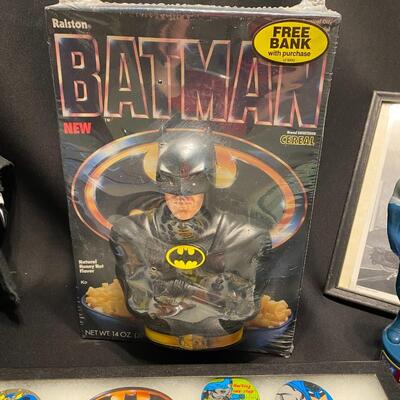 Large Lot of Vintage Batman and Robin and Penguin Buttons Watch Cup Collectibles and Toys