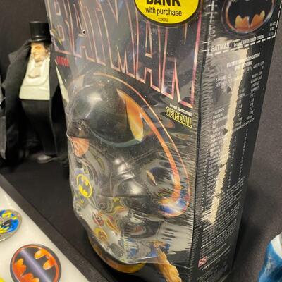 Large Lot of Vintage Batman and Robin and Penguin Buttons Watch Cup Collectibles and Toys