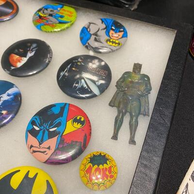 Large Lot of Vintage Batman and Robin and Penguin Buttons Watch Cup Collectibles and Toys