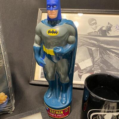 Large Lot of Vintage Batman and Robin and Penguin Buttons Watch Cup Collectibles and Toys