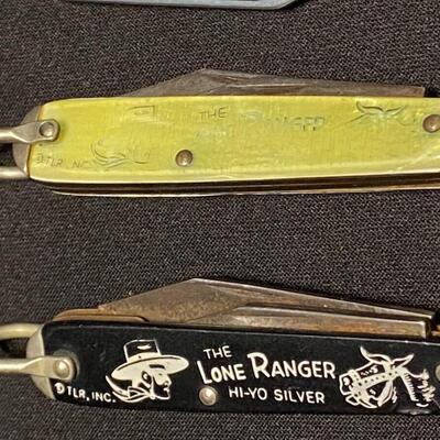 Lot of Vintage Lone Ranger Badges Buttons Pins Ring Pocket Knife Bullets