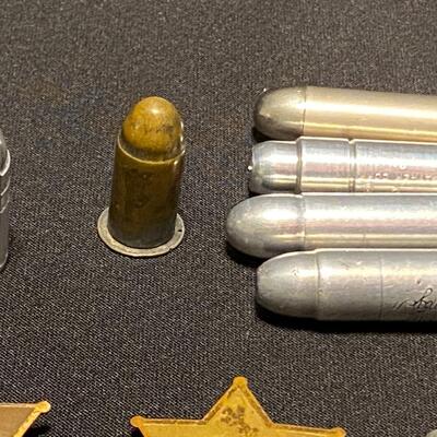 Lot of Vintage Lone Ranger Badges Buttons Pins Ring Pocket Knife Bullets