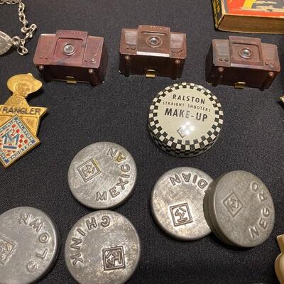 Lot of 1930s and 1940s Tom Mix Comics Ephemera Buttons Pins Pocket Knife and Collectibles