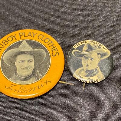 Lot of 1930s and 1940s Tom Mix Comics Ephemera Buttons Pins Pocket Knife and Collectibles