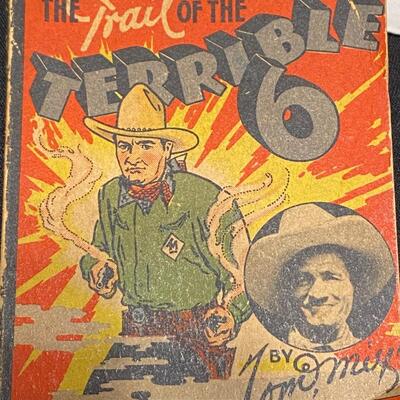 Lot of 1930s and 1940s Tom Mix Comics Ephemera Buttons Pins Pocket Knife and Collectibles