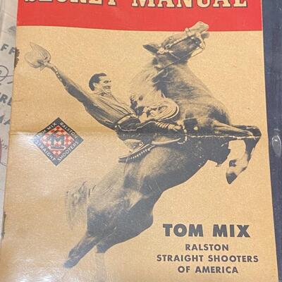 Lot of 1930s and 1940s Tom Mix Comics Ephemera Buttons Pins Pocket Knife and Collectibles