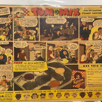 Lot of 1930s and 1940s Tom Mix Comics Ephemera Buttons Pins Pocket Knife and Collectibles
