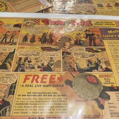 Lot of 1930s and 1940s Tom Mix Comics Ephemera Buttons Pins Pocket Knife and Collectibles